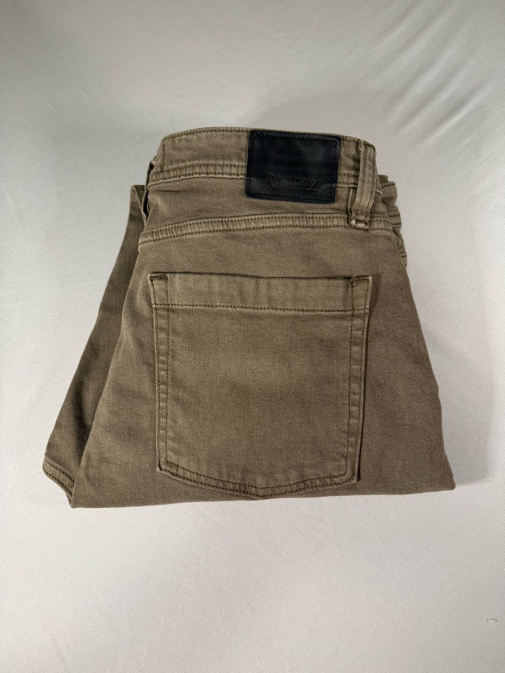 Revtown Sharp Fit Jeans Mens 34 Olive Stretch Slim Casual Pants